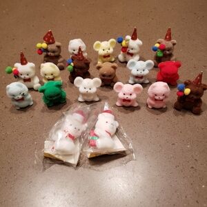 Vintage Flocked Miniature Figures